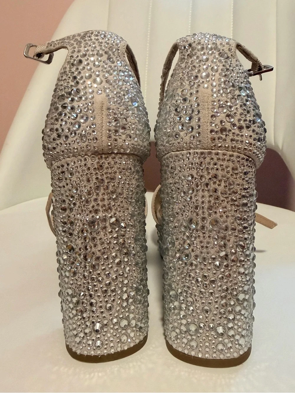 Madden Girl Omega Crystal Rhinestone Platform Heels with Ankle Strap